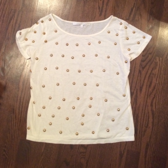 Gold dot embellished t shirt