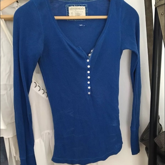 Aeropostale Xs Royal blue Henley top - Picture 1 of 3