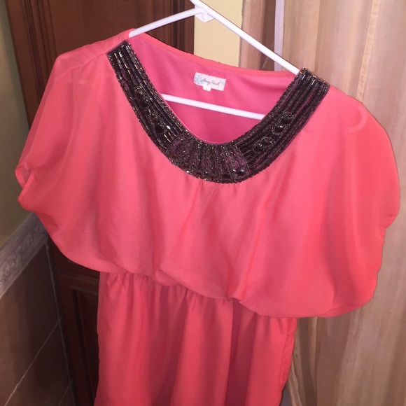 Coral pink sundress