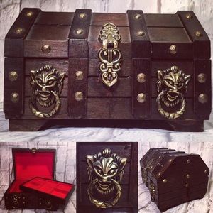 Vintage Mermaid Treasure Chest Jewelry Box Pirate