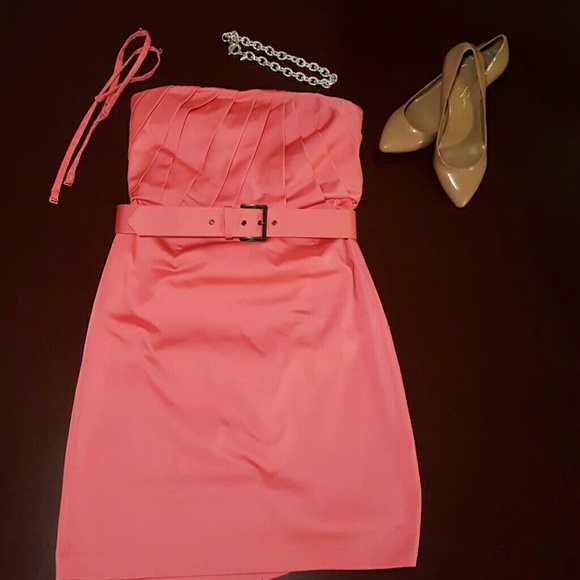 Strapless Coral Dress