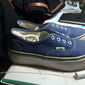 VANS Blue Platform Shoes