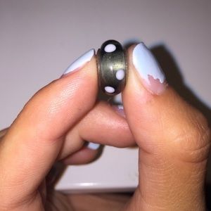 Black and white polka dotted pandora charm