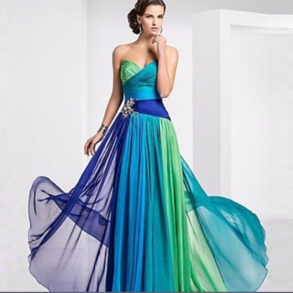 under the sea formal dress Portia and Scarlett PS23293 Long Strapless Mermaid Prom Dress – The Dress  Outlet