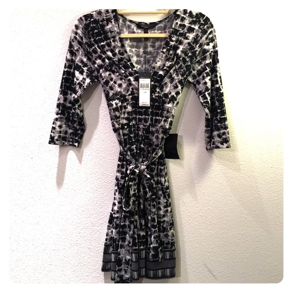 BCBG Petite Multi Color Wrap Dress With Tags