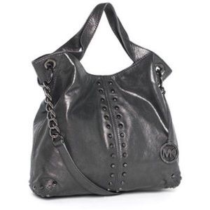 Michael Kors uptown Astor shoulder tote, gunmetal