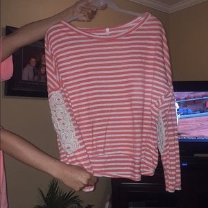 Orange and White top