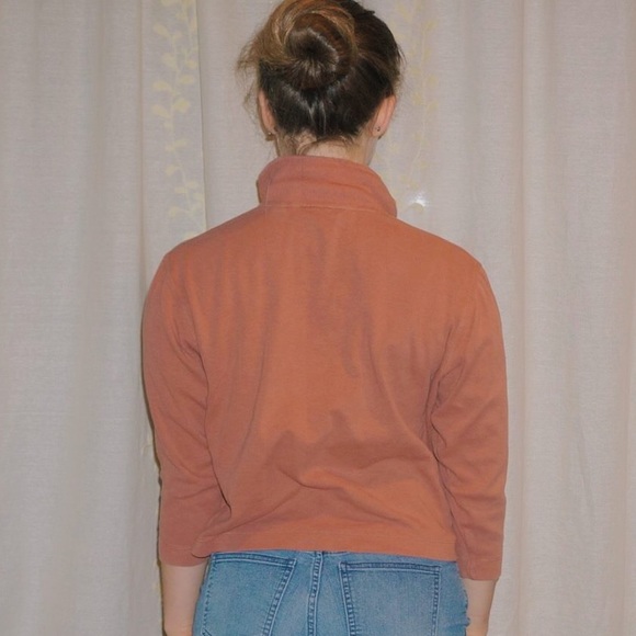 Brown/orange Sweater with a half button down - Picture 2 of 3