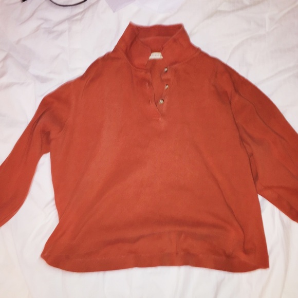 Brown/orange Sweater with a half button down - Picture 3 of 3
