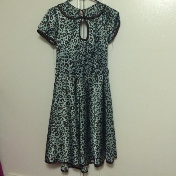 Blue leopard dress