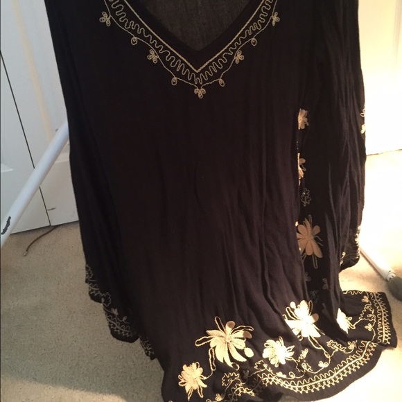 boho bell sleeves free people embroidered dress
