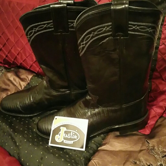 SALE!! Black Iguana Lizard Cowboy Boots