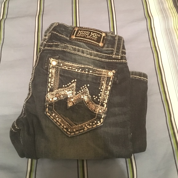 Miss me bootcut jeans with m symbol on pocket