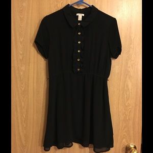Peter Pan Collar Black Dress