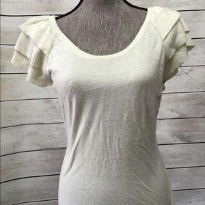 Cream flirty  ruffle sleeves top