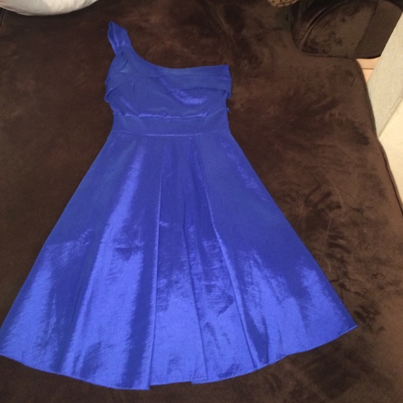 Blue one shoulder dress