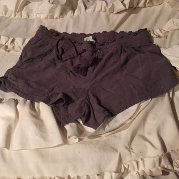 Forest green linen shorts