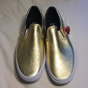 gold metallic vans