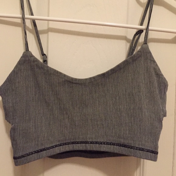Black and white striped bralette/crop top