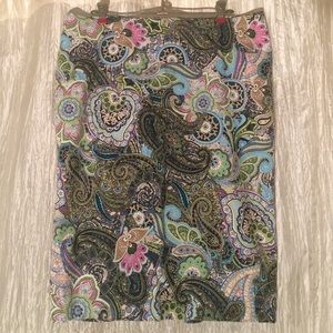 Talbots Paisley Pencil Skirt