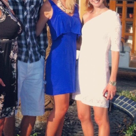 Royal blue silk dress