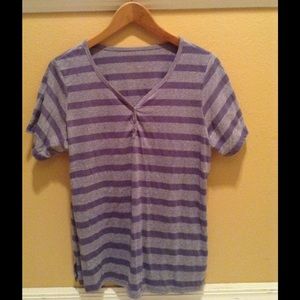 Avenue striped purple shirt