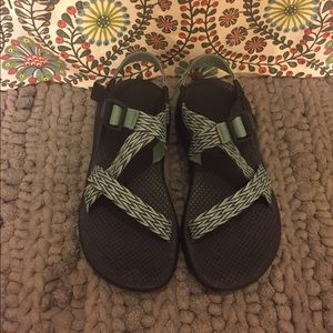 Chaco blue and teal sandals
