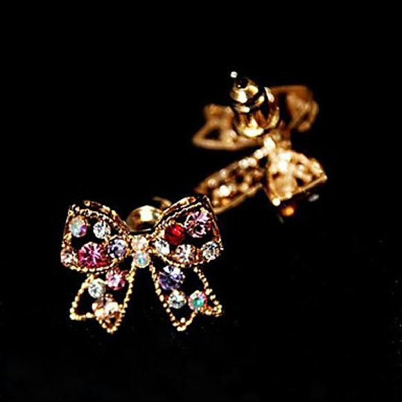 Diamond Bow Earrings . Host Pic ~❇ - Picture 2 of 3
