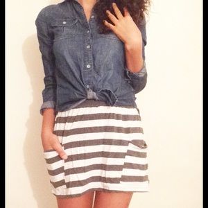 Striped Grey & White skirt
