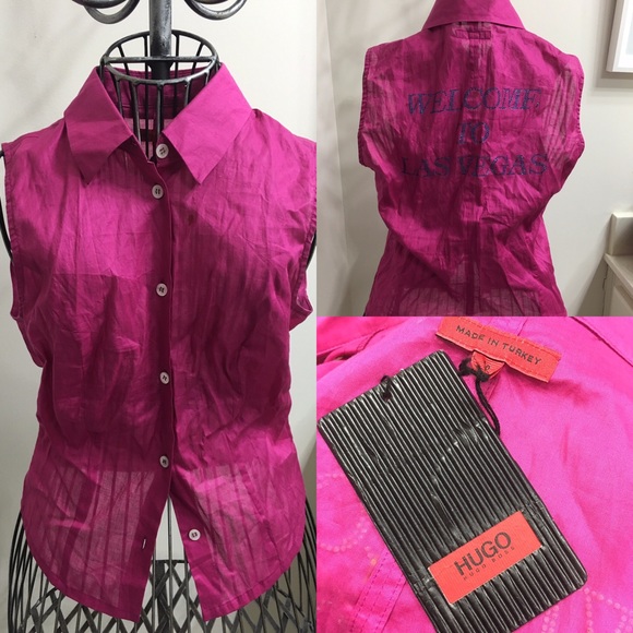 Hugo Boss pink welcome to Las Vegas blouse