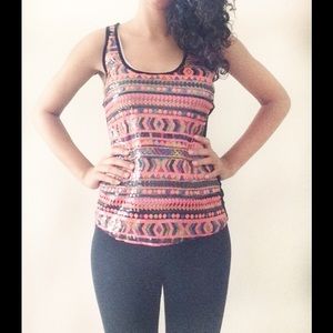 sequin patterned tank top