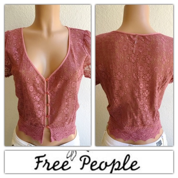 Free People Tops - *HOLD920* FREE PEOPLE PINK LACE TOP