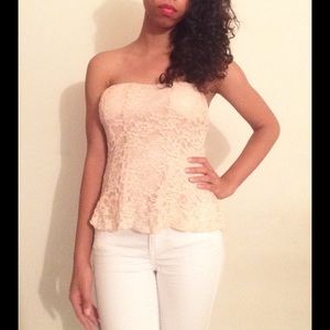 strapless lace top
