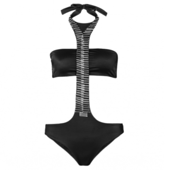 Black Bandeau Trikini by Paula Callejas