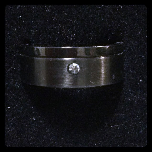 Black Stainless Steel Band with Diamond
