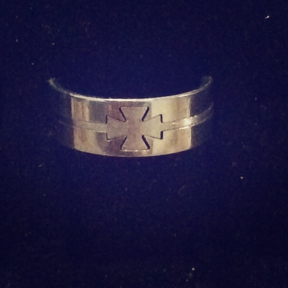 Three Part Cross Silver Ring