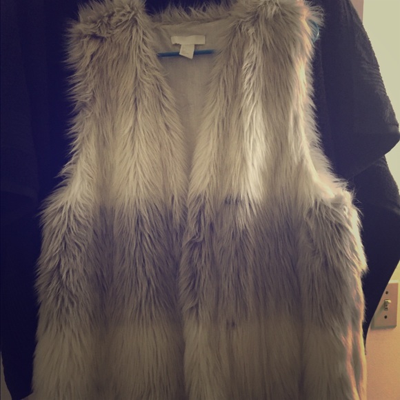 H&M long faux fur vest