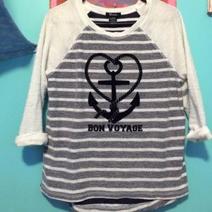 Bon voyage anchor striped shirt
