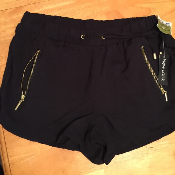 Black Rayon Shorts