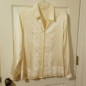 Escada blouse cream satin size 40 medium