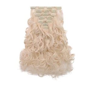 Platinum Blonde 7 Clip on full head extension 😘