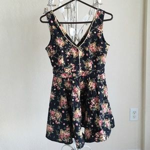 Urban Outfitters black floral keyhole cutout dress