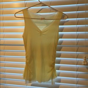 Adorable pale yellow and white tank