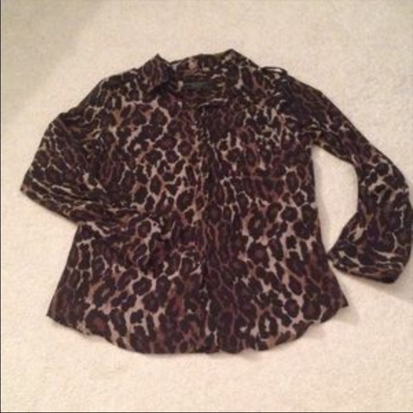 Guess Leopard Print Button Down Shirt - image 2