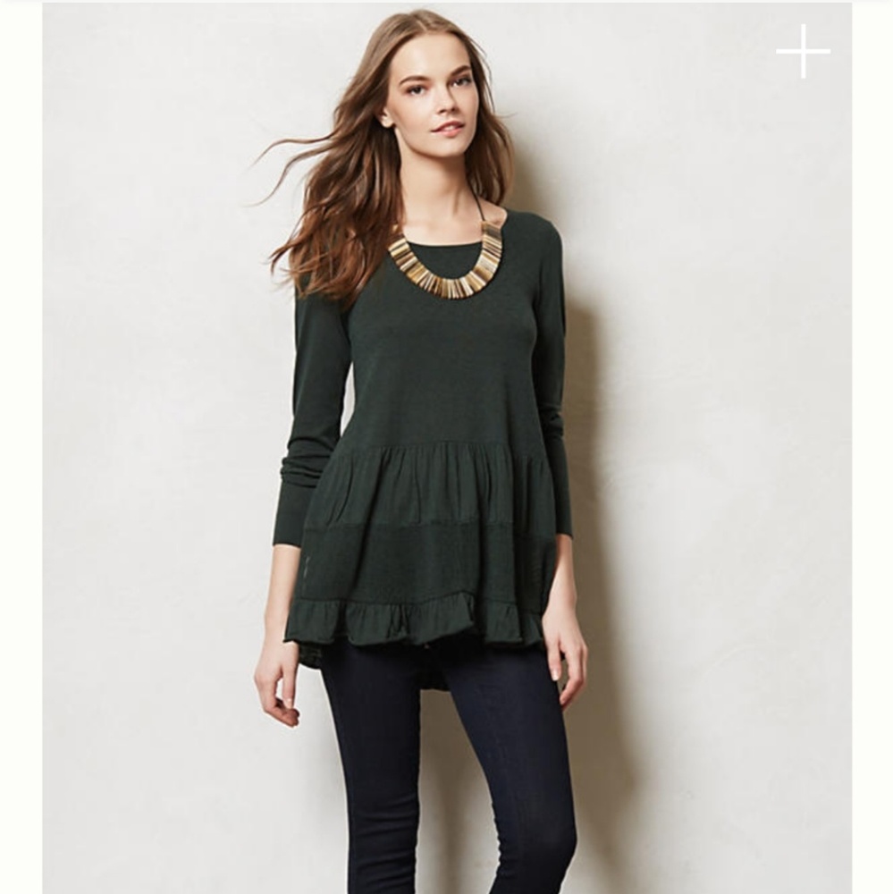 Anthro green sweater top