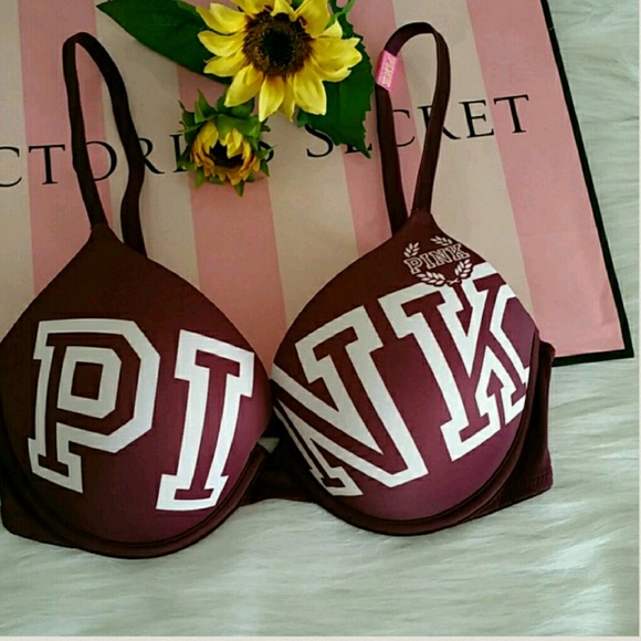 NEW NEVER WORN PINK VS PUSH UP BRA+PANTY SET. - Picture 2 of 3