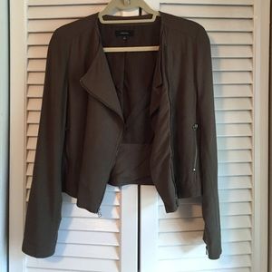 Aritzia green moto-style blazer