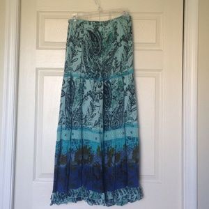 Blue ombré maxi skirt