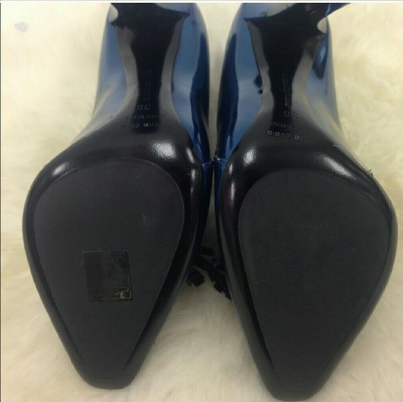 Alexander Wang metalic blue loafer heels size 7.5 - Picture 3 of 4