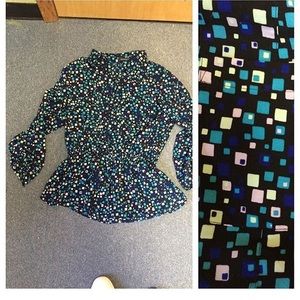 Notations Black Print Blouse